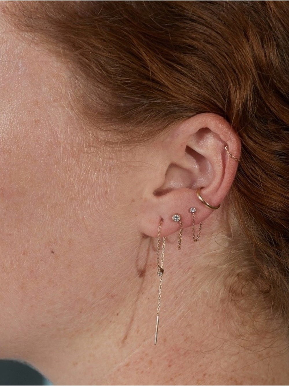 Catbird Sweet Nothing Gold Chain Stud Earring (Single) 14k Yellow Gold - Picture 7 of 8